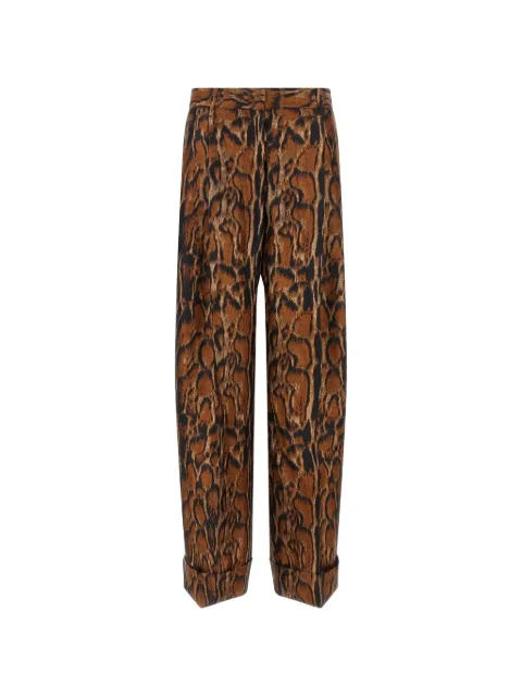 Alberto Biani lynx-print wide-leg trousers