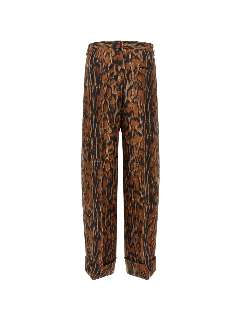 Alberto Biani Broek met wijde pijpen en lynx-print Bruin