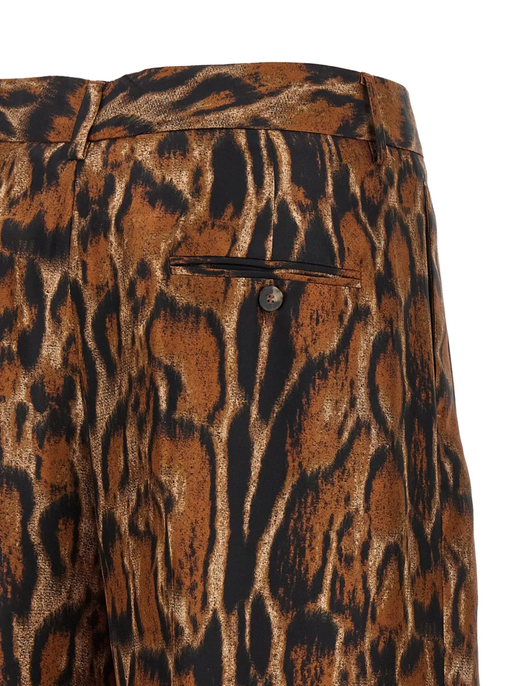 Alberto Biani Broek met wijde pijpen en lynx-print Bruin