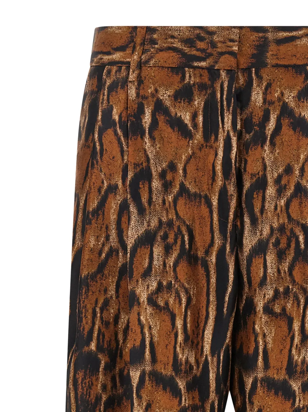 Alberto Biani Broek met wijde pijpen en lynx-print Bruin