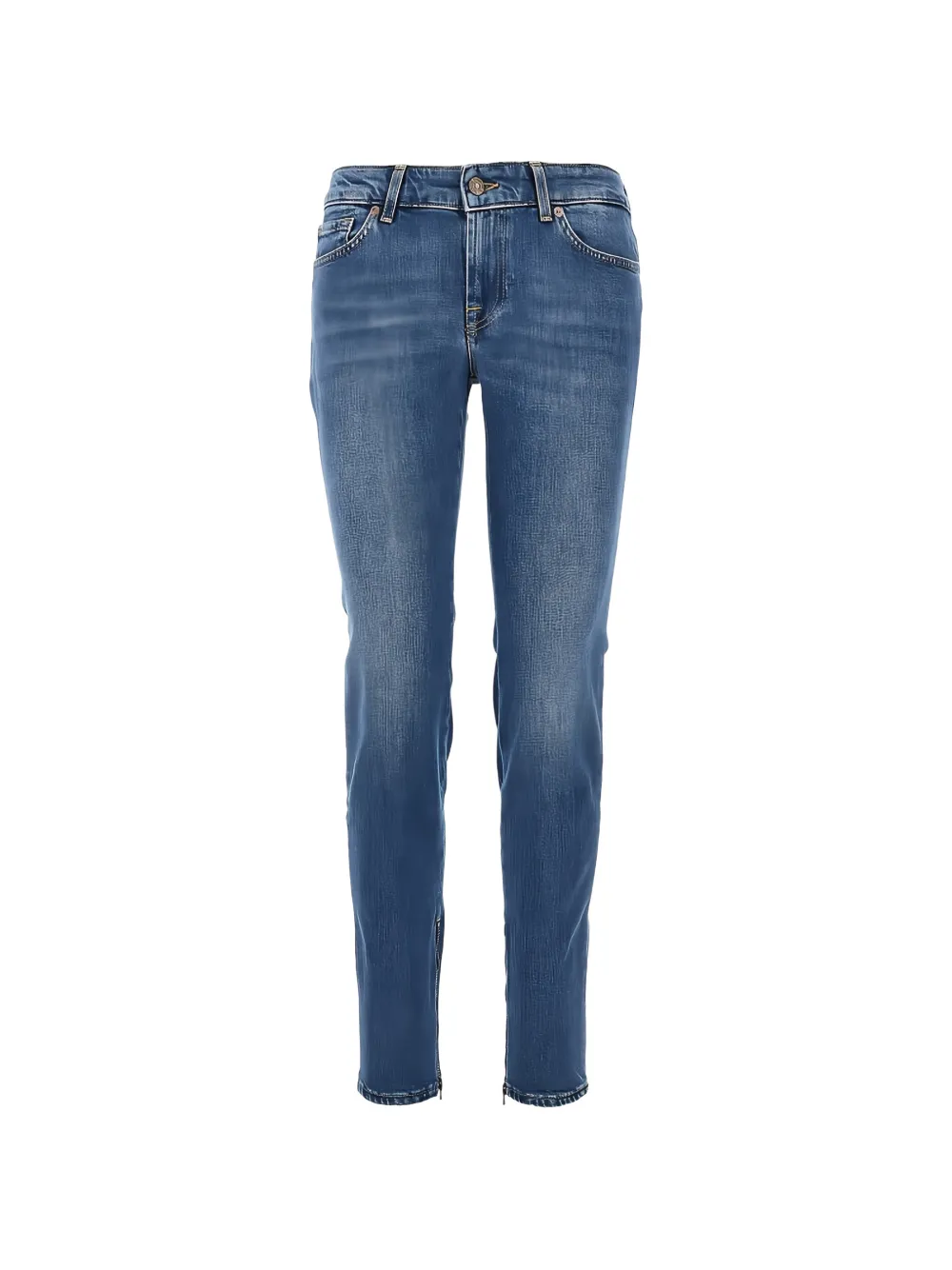 7 For All Mankind Y2K whiskered zip-detail jeans - Blu
