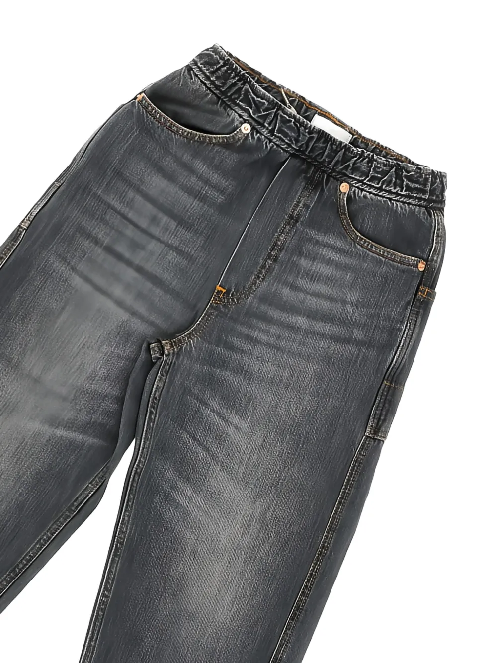 Bellerose Kids Jeans met elastische tailleband en vervaagd effect Zwart