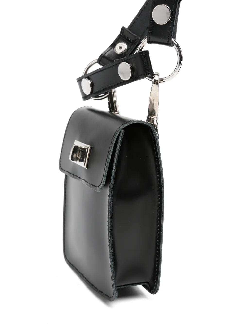 Junya Watanabe x Comme des Garçons leren mini-tas met harnas Zwart