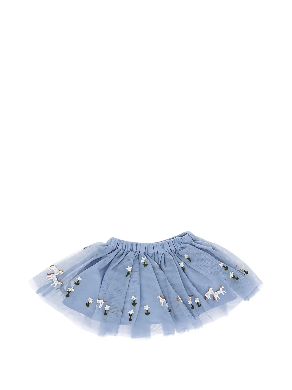 Stella McCartney Kids embroidered tulle skirt - Blu