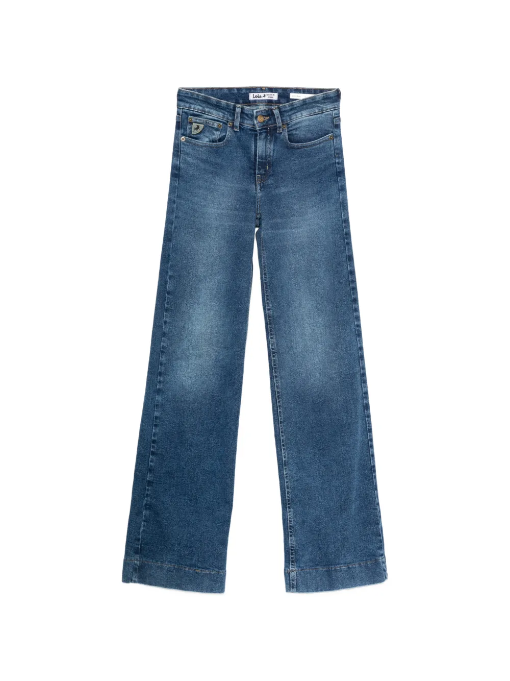 LOIS JEANS Lorna logo-patch wide-leg jeans
