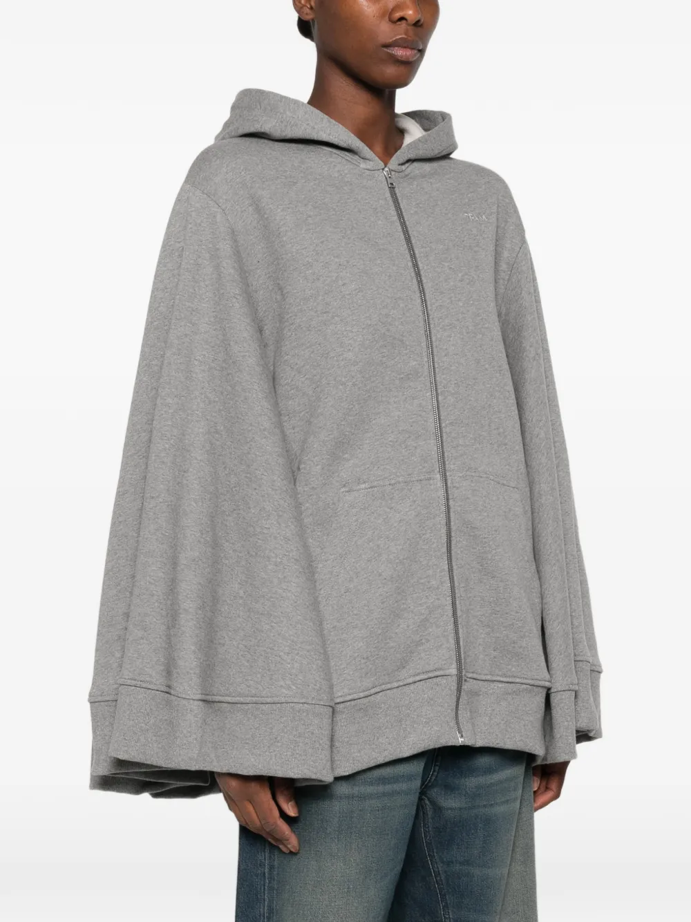 7 For All Mankind Hoodie met cape en rits Grijs