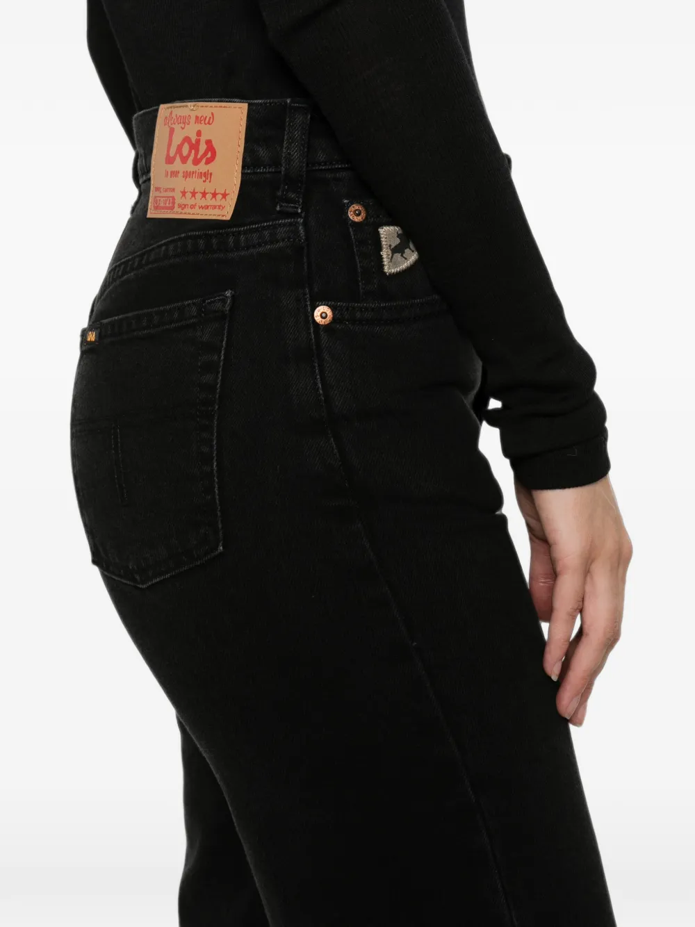 LOIS JEANS Lindsay jeans met wijde pijpen Zwart