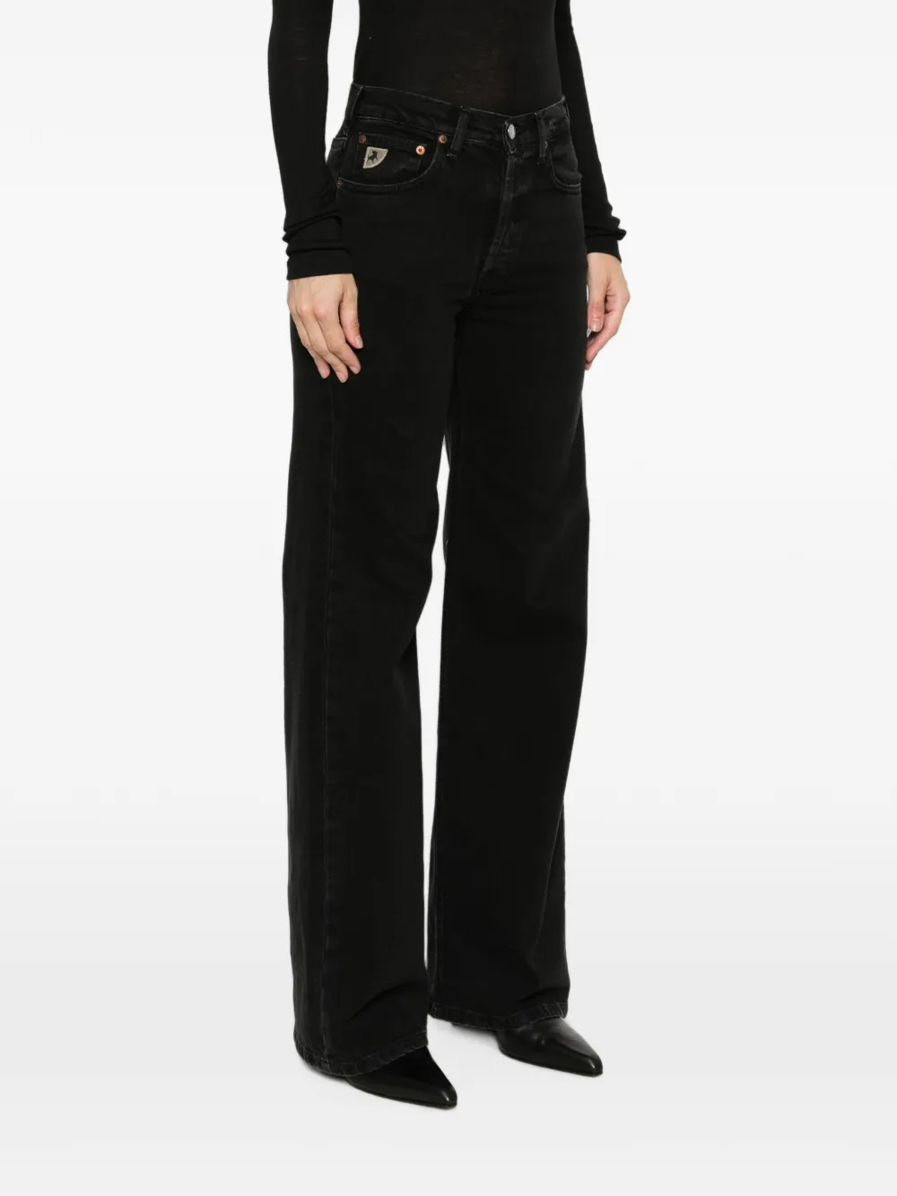 LOIS JEANS Lindsay jeans met wijde pijpen Zwart