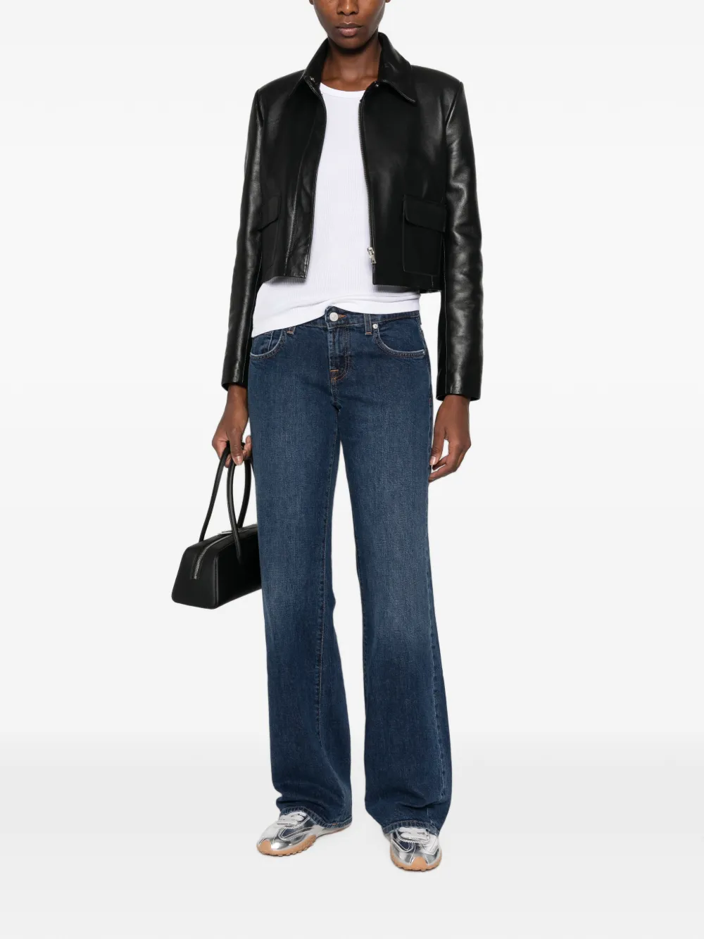 7 For All Mankind Low Straight jeans Blauw