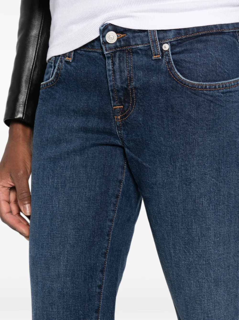 7 For All Mankind Low Straight jeans Blauw