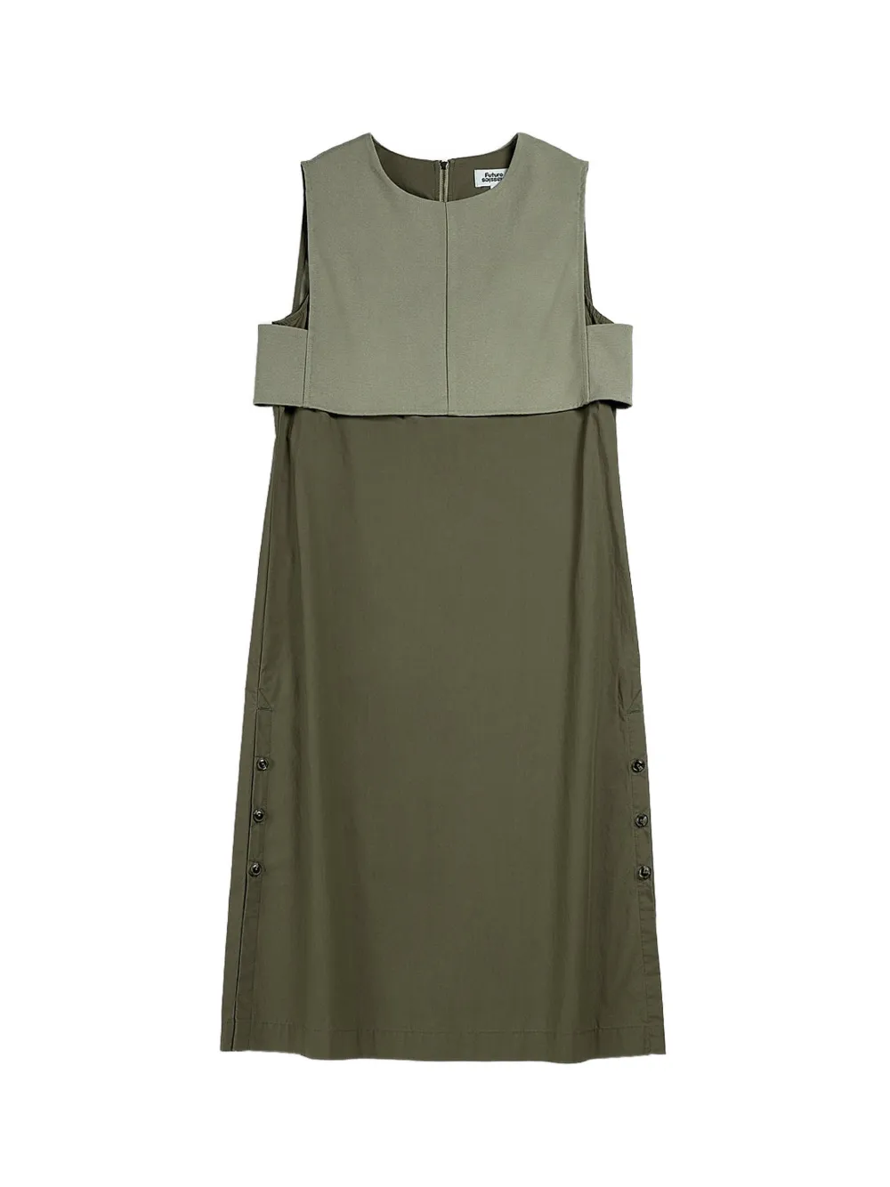 Future Classics Gelaagde midi-jurk met knoopdetail Groen