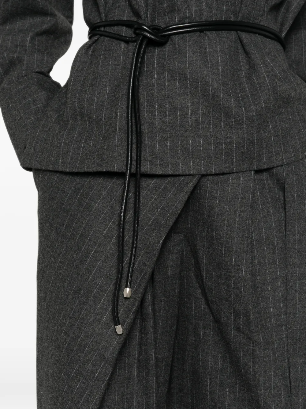 La Piscine Broek met krijtstreep en wikkelstijl Grijs