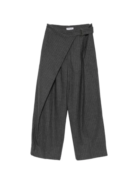 La Piscine pinstripe-pattern wrap-style trousers