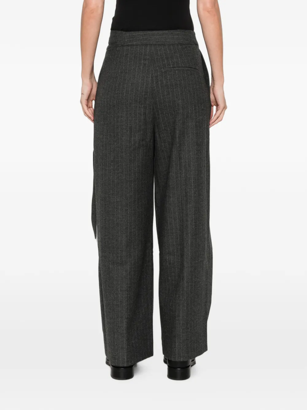 La Piscine Broek met krijtstreep en wikkelstijl Grijs