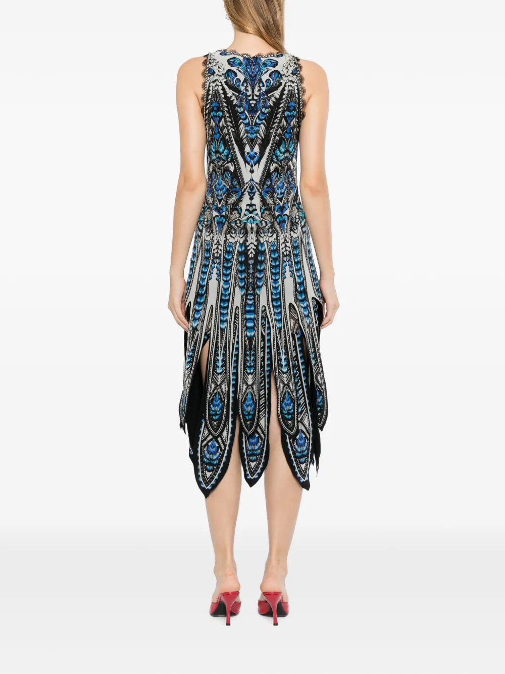 Roberto Cavalli Jurk met grafische print Blauw