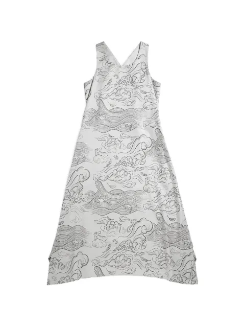 Future Classics AOP Drape asymmetric flared midi dress
