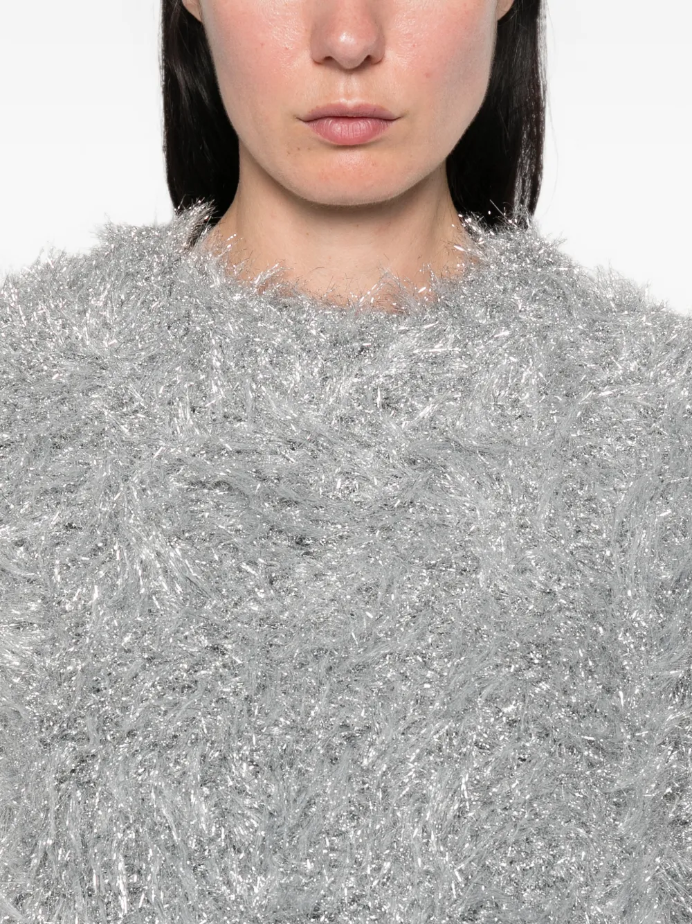 Junya Watanabe Cropped trui met glanzend effect Zilver