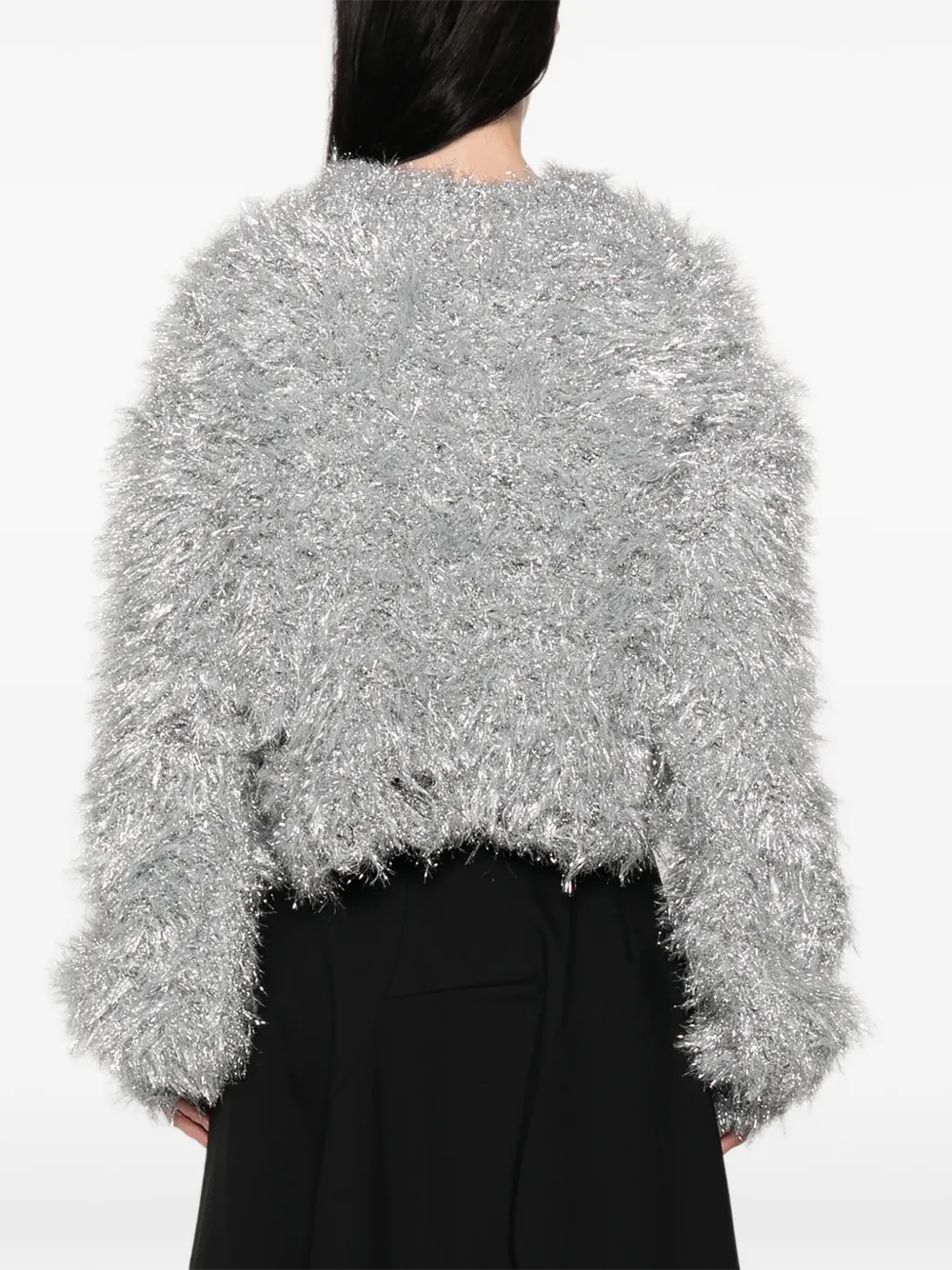 Junya Watanabe Cropped trui met glanzend effect Zilver