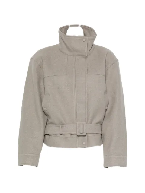 La Piscine belted high-neck bomber jacket