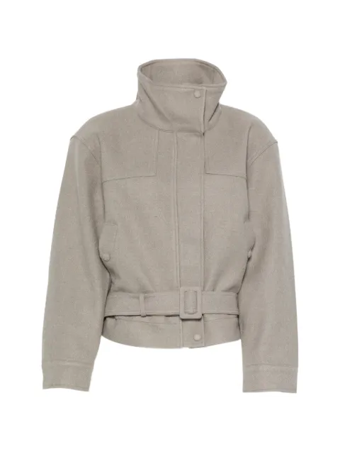 La Piscine belted high-neck bomber jacket