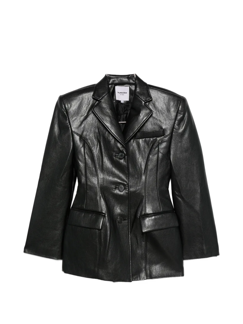 La Piscine structured-shoulder blazer Zwart