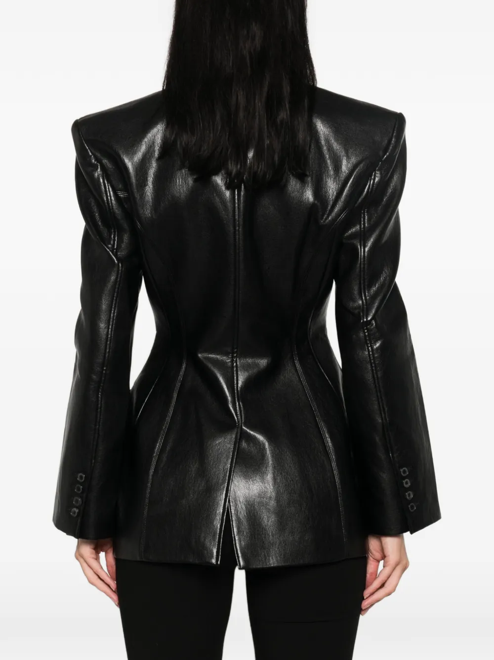 La Piscine structured-shoulder blazer Zwart