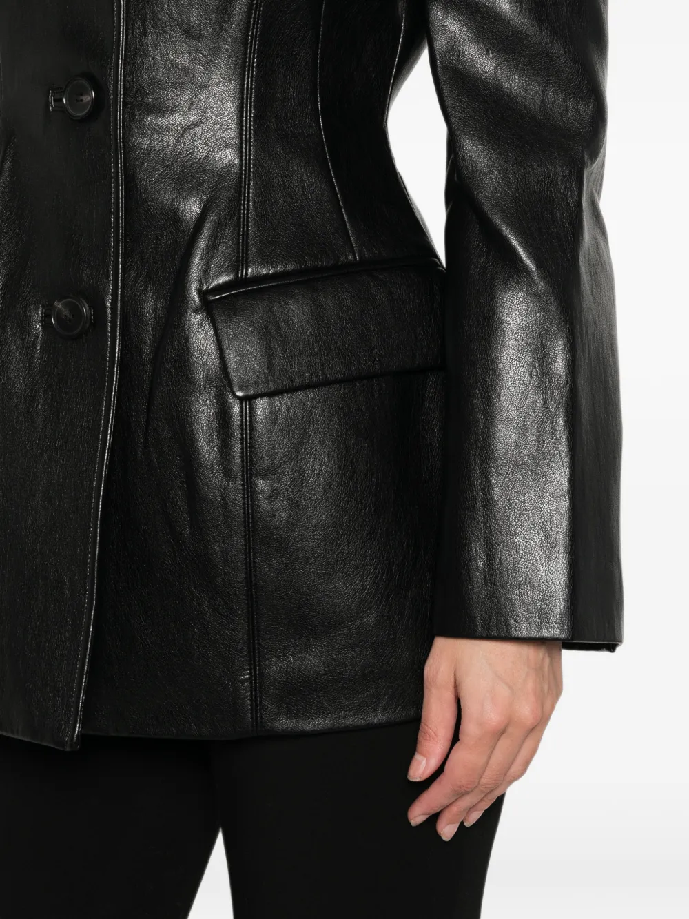 La Piscine structured-shoulder blazer Zwart