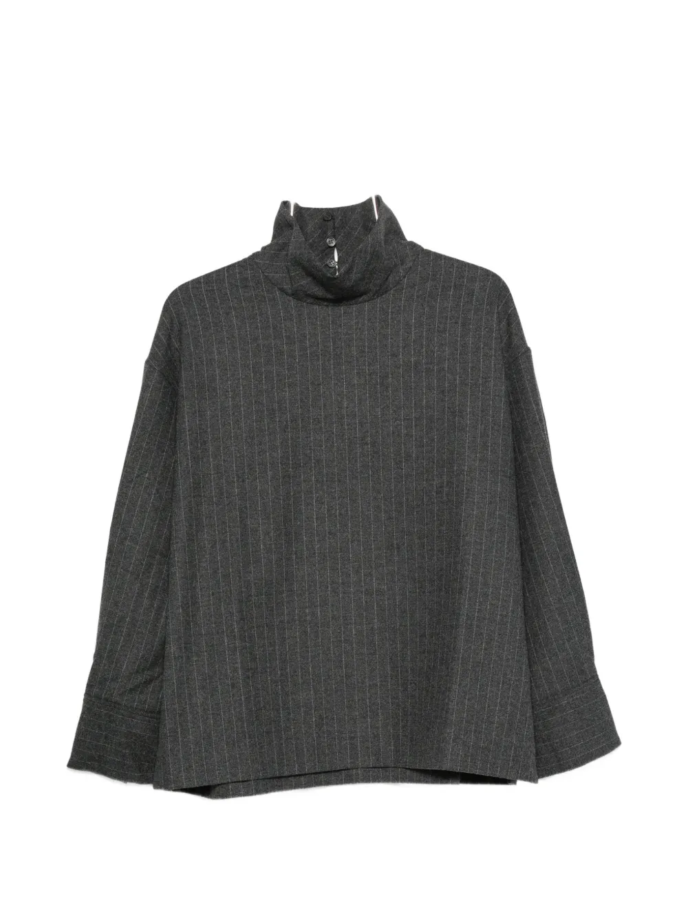 La Piscine pinstripe-pattern high-neck blouse