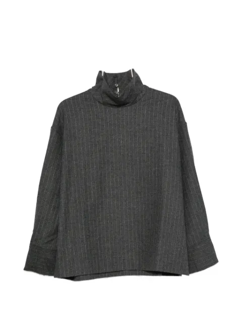 La Piscine pinstripe-pattern high-neck blouse