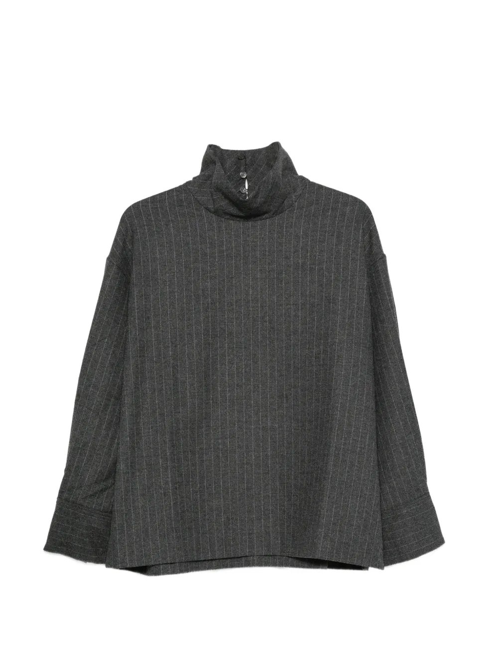 La Piscine pinstripe-pattern high-neck blouse
