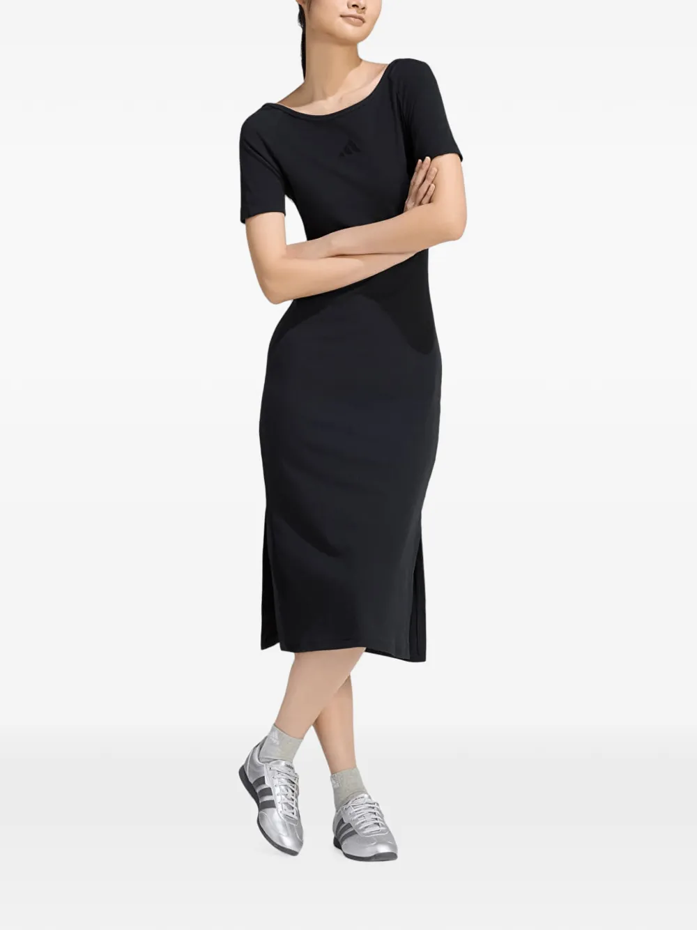 adidas Jurk met boothals Zwart