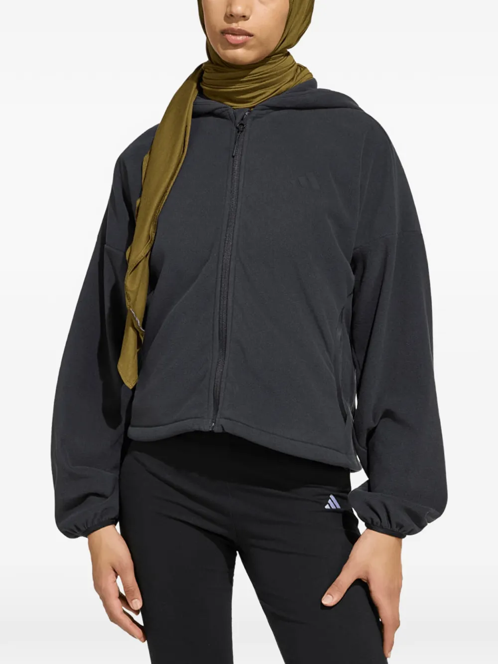 adidas logo-print drawstring-hem hoodie