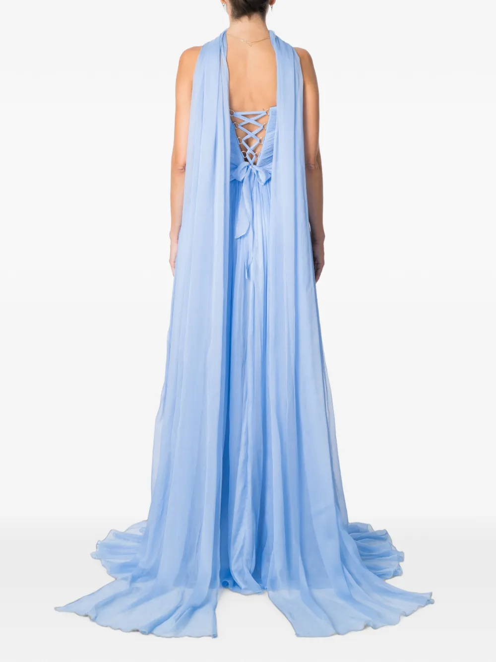 M.Marquise Candy strapless geplooide maxi-jurk Blauw