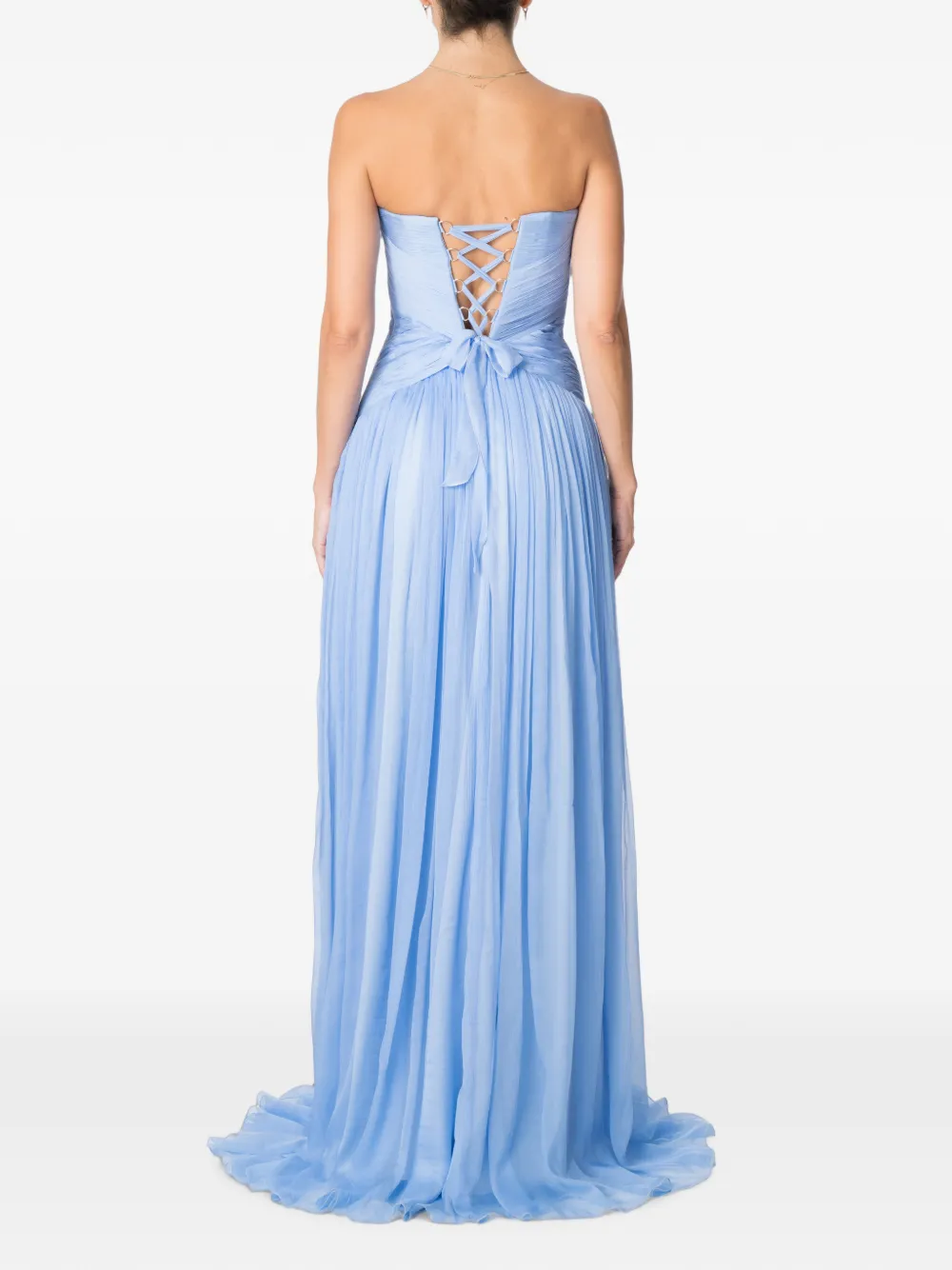 M.Marquise Candy strapless geplooide maxi-jurk Blauw