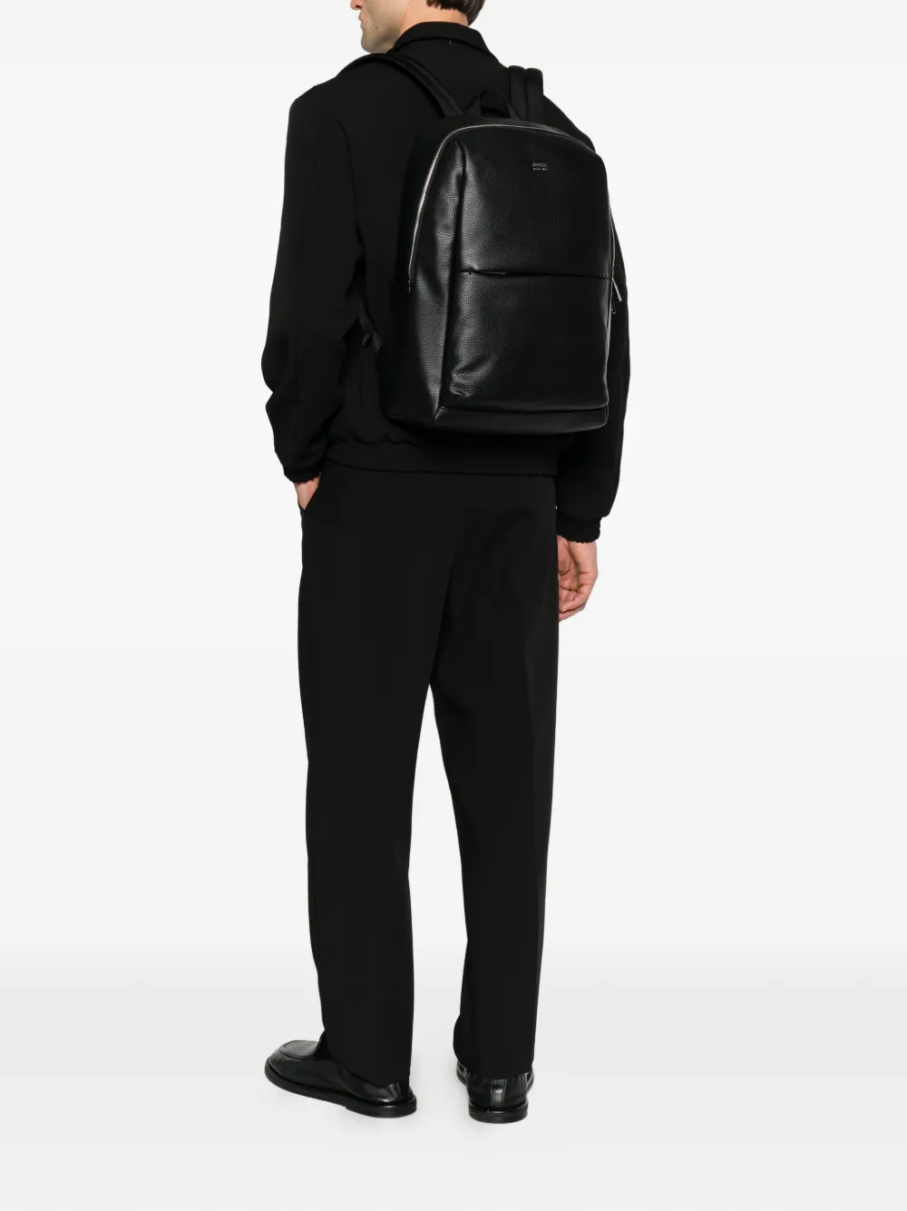 BOSS pebbled backpack Zwart