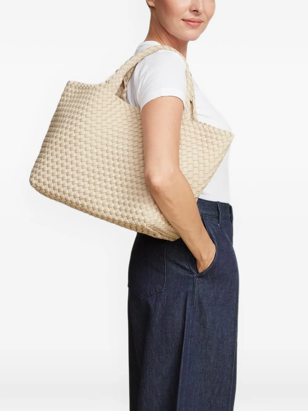 NAGHEDI St. Barths handgeweven shopper Beige