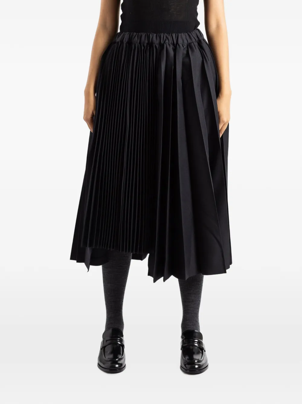 Comme Des Garçons asymmetric pleated skirt - Nero