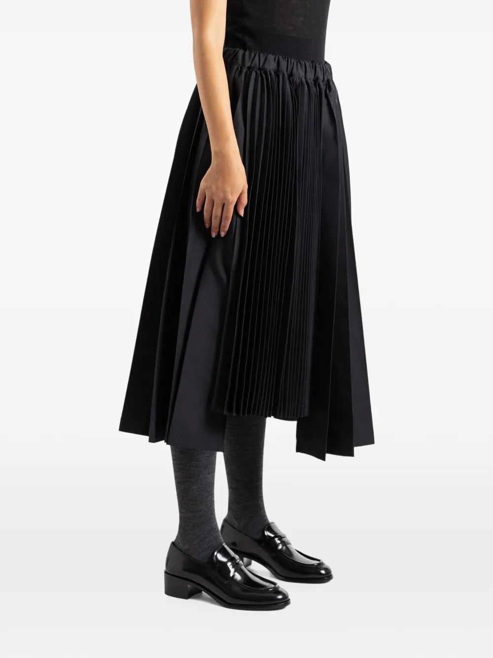 Comme Des Garçons Asymmetrische plooirok Zwart