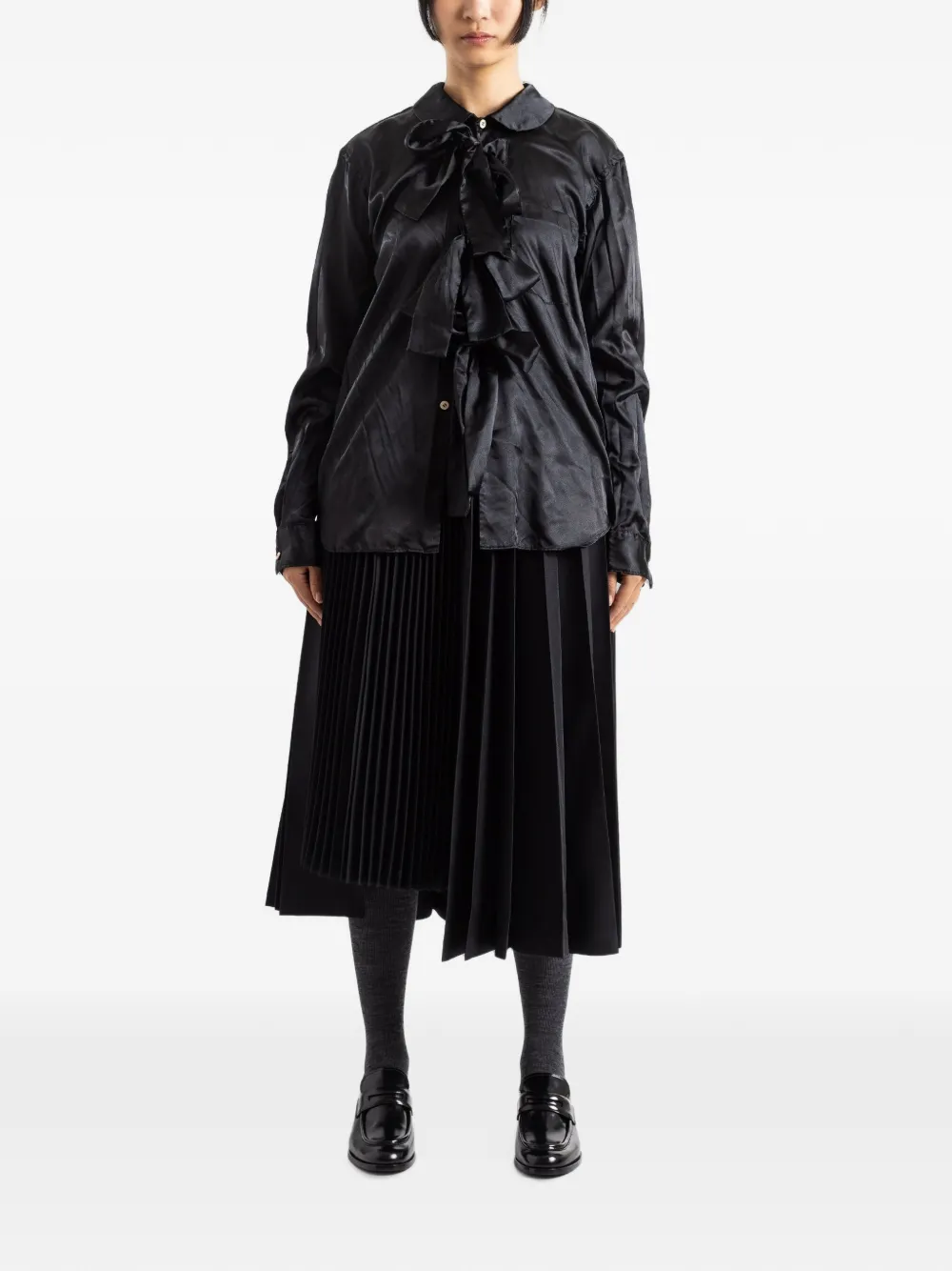 Comme Des Garçons Asymmetrische plooirok Zwart