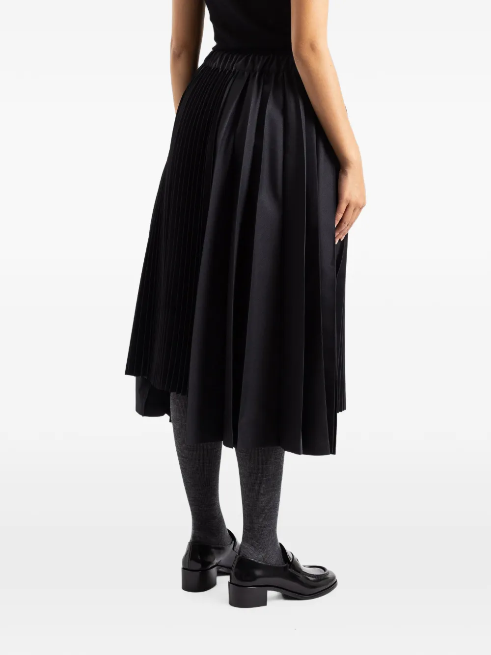 Comme Des Garçons Asymmetrische plooirok Zwart
