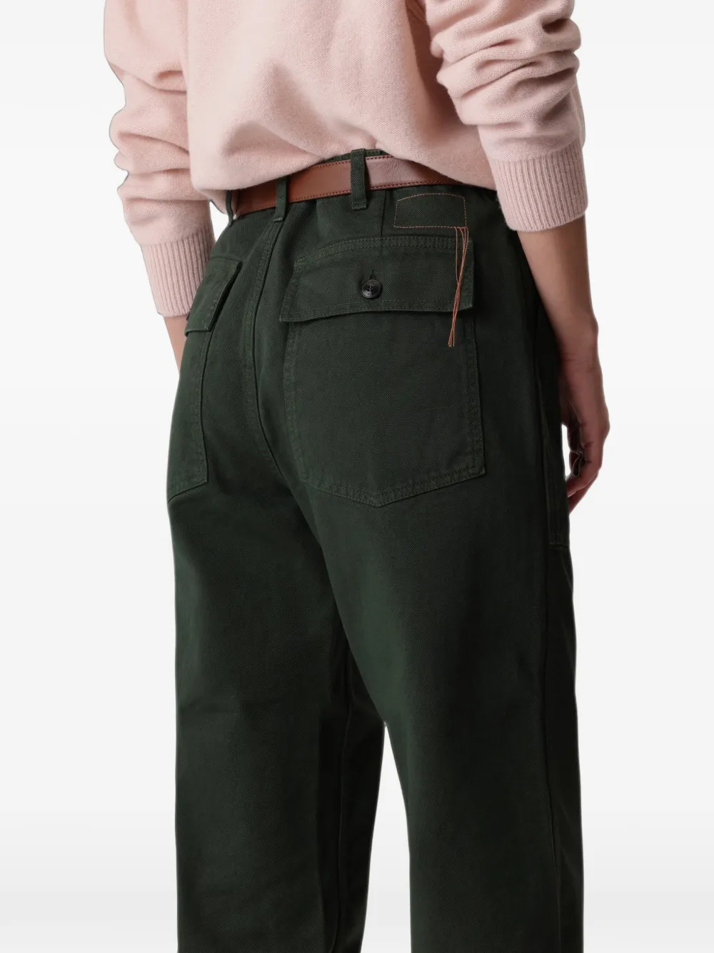 Fortela Newfatigue Bull Cotton Trousers in Green, view 4