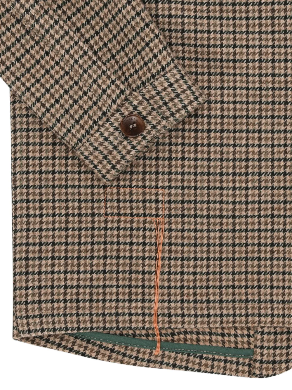 Fortela Classic Scotland wollen jack met pied-de-poule-print Beige