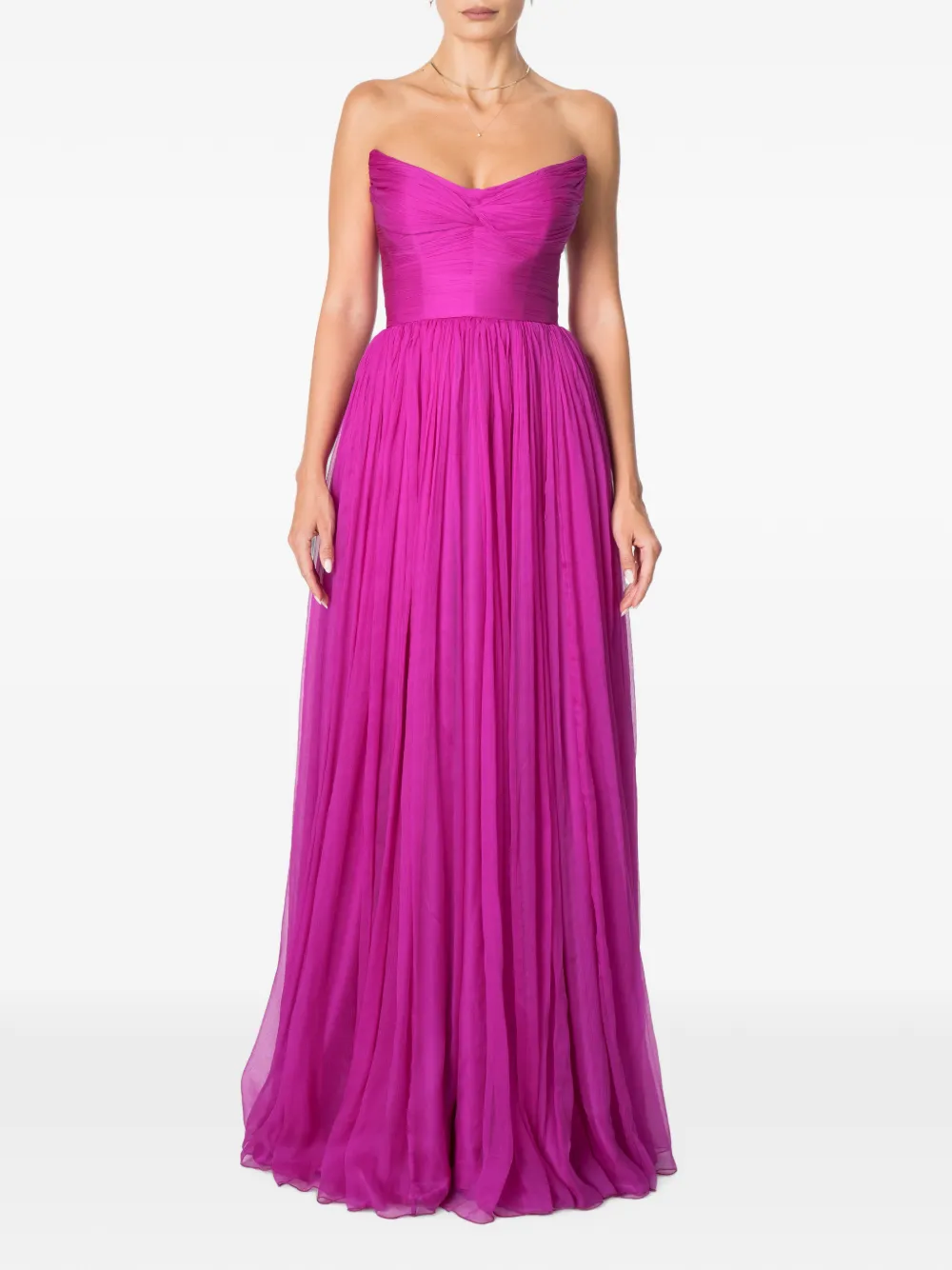 M.Marquise Salma strapless ruched maxi dress