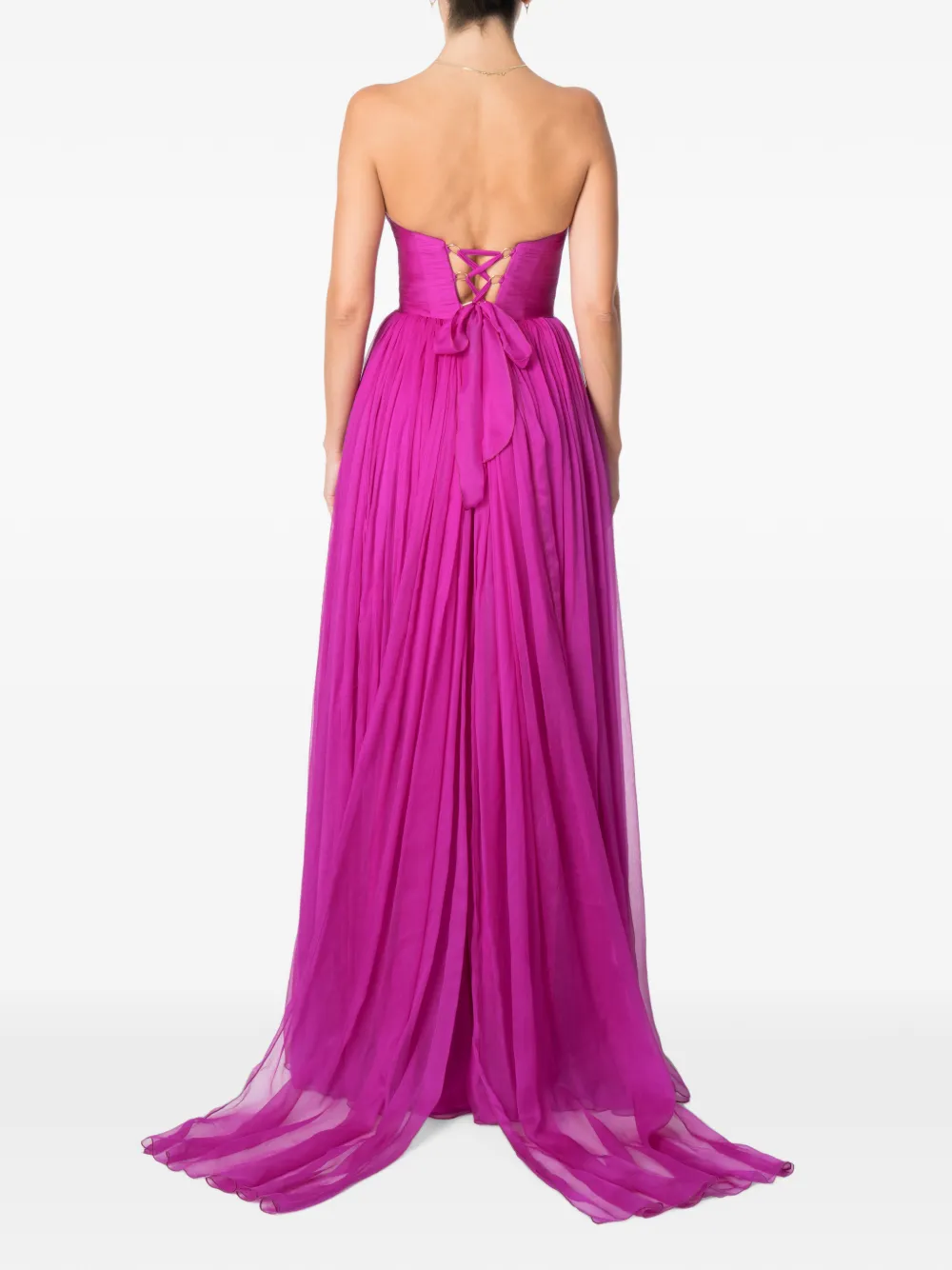 M.Marquise Salma strapless maxi-jurk met ruches Roze