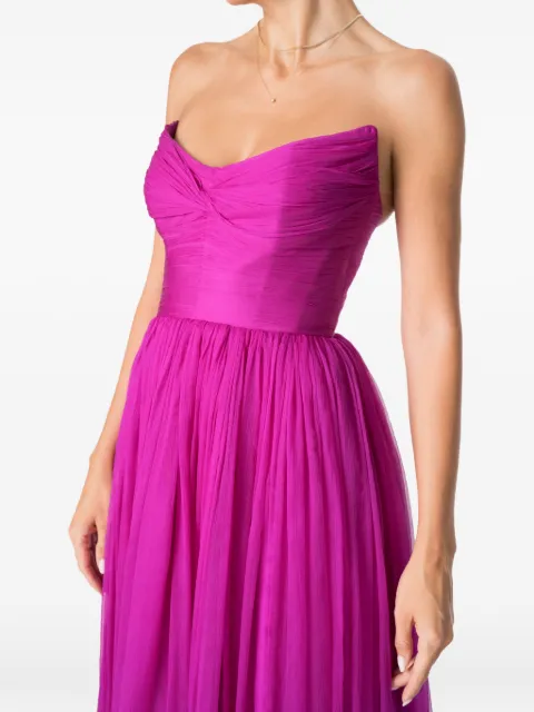 M.Marquise Salma strapless ruched maxi dress