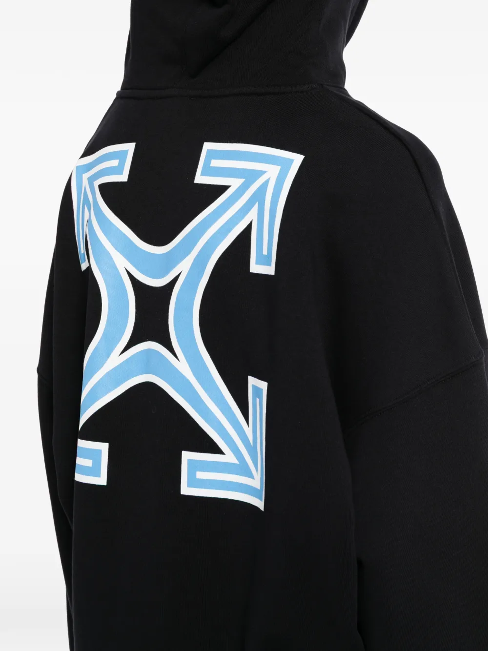Off-White graphic-print cropped hoodie Zwart