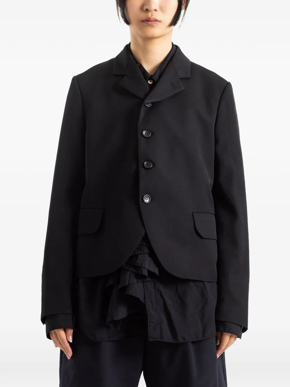 Comme Des Garçons curved-hem notched-lapel jacket