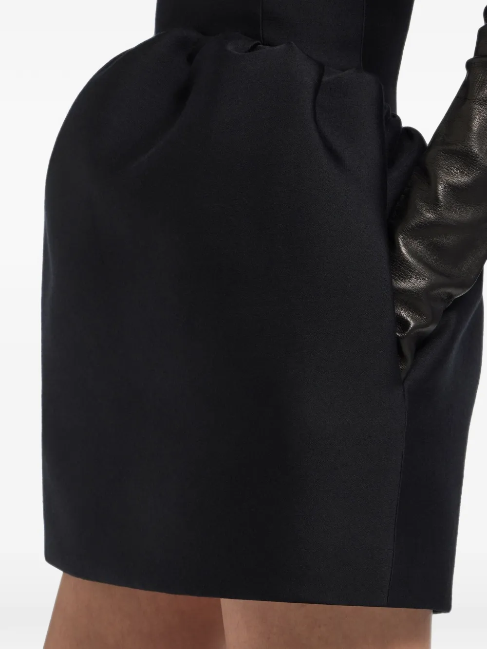 Balenciaga Bell mouwloze mini-jurk met geplooide taille Zwart