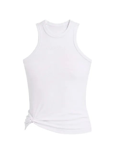 Balenciaga logo-embroidered knotted tank top