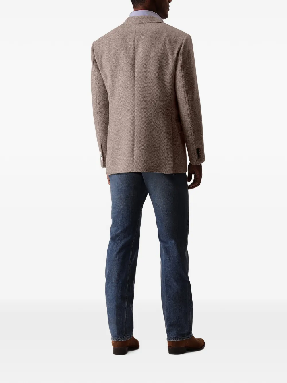 Fortela Bernardo wollen blazer met visgraat-patroon Beige